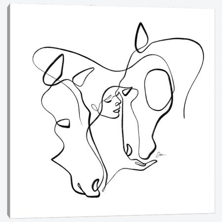 Equus No 13 / One Line Horse Drawing Canvas Print #KHY111} by Dane Khy Canvas Wall Art