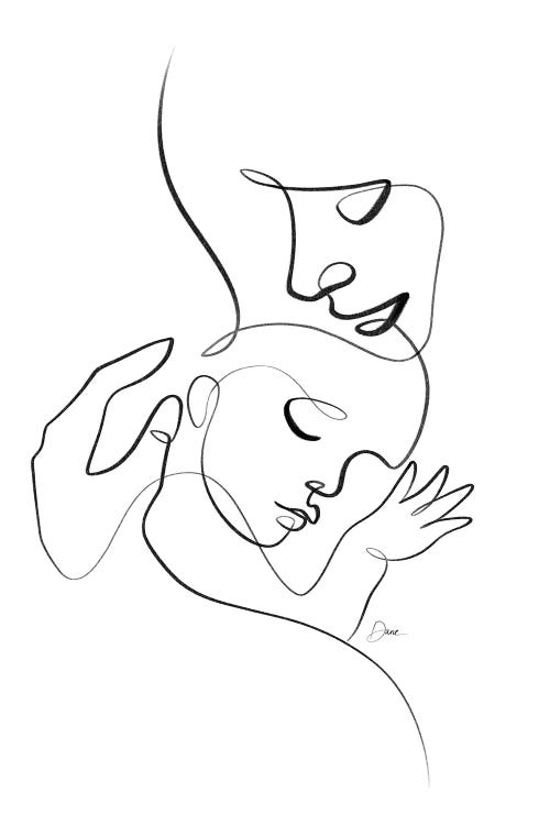 Newborn Nursery One Line Drawing