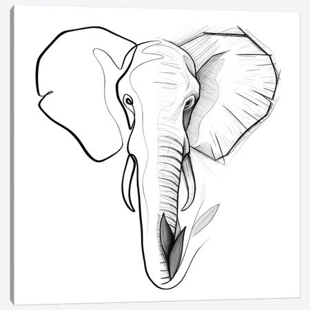 Distinct Elephant Canvas Print #KHY16} by Dane Khy Canvas Art