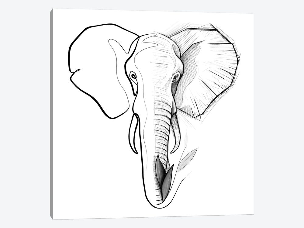Distinct Elephant by Dane Khy 1-piece Canvas Print
