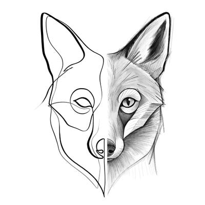 Distinct Fox by Dane Khy framed wall art