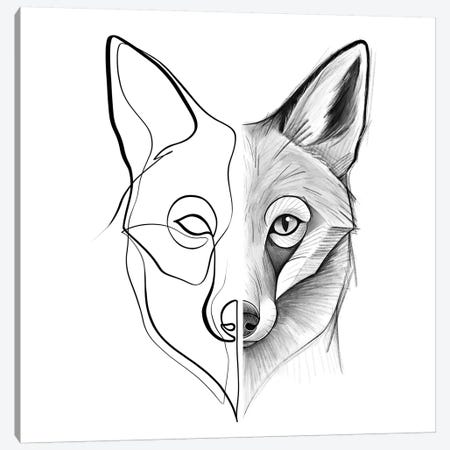 Distinct Fox Canvas Print #KHY17} by Dane Khy Canvas Wall Art