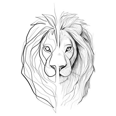Distinct Lion by Dane Khy framed wall art