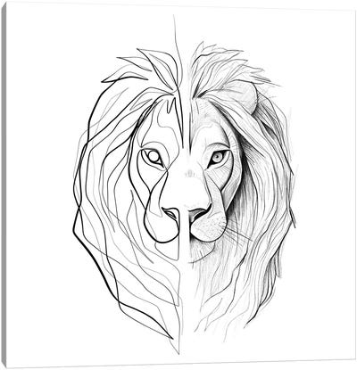 Distinct Lion Canvas Art Print - Dane Khy