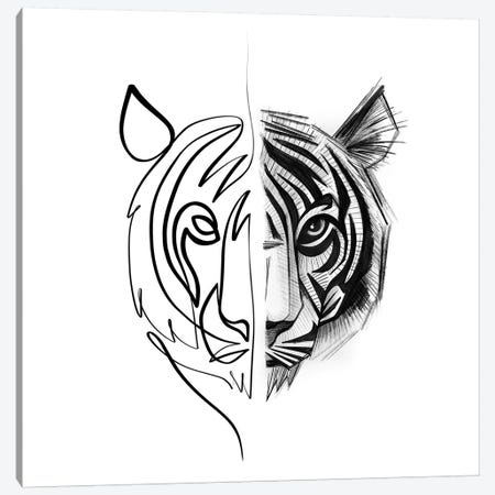 Distinct Tiger Canvas Print #KHY19} by Dane Khy Canvas Art Print