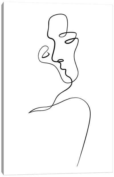 Aligned at the Lips Canvas Art Print - Line Art