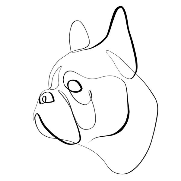 Black & White Minimalist Décor: French Bulldog I by Dane Khy