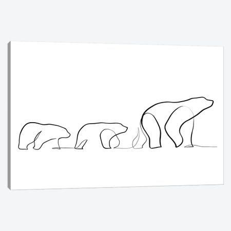 One Line Polar Bears Canvas Print #KHY37} by Dane Khy Canvas Artwork