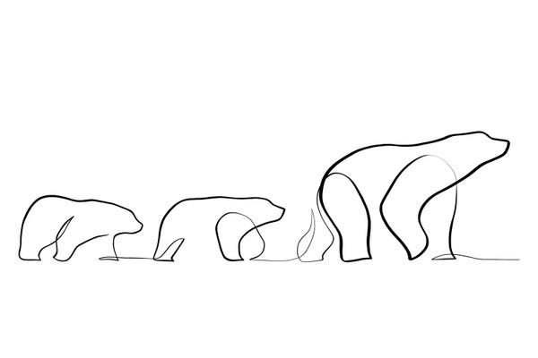 Dane Khy: One Line Polar Bears by Dane Khy