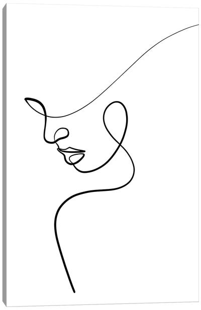 One Line Woman Canvas Art Print - Abstract Figures Art