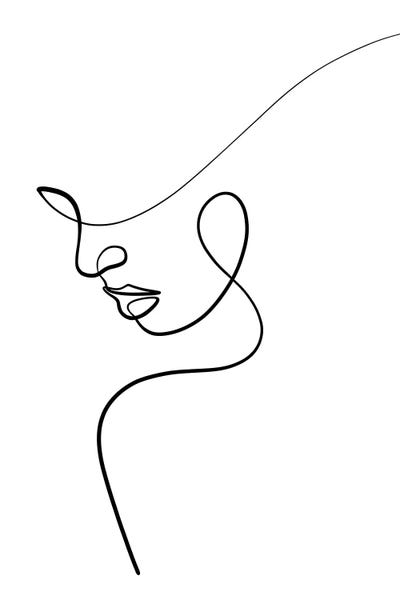 Large Modern Art - Canvas Prints: One Line Woman by Dane Khy