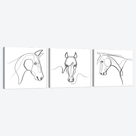 Horse Triptych Canvas Print Set #KHY3HSET001} by Dane Khy Canvas Print