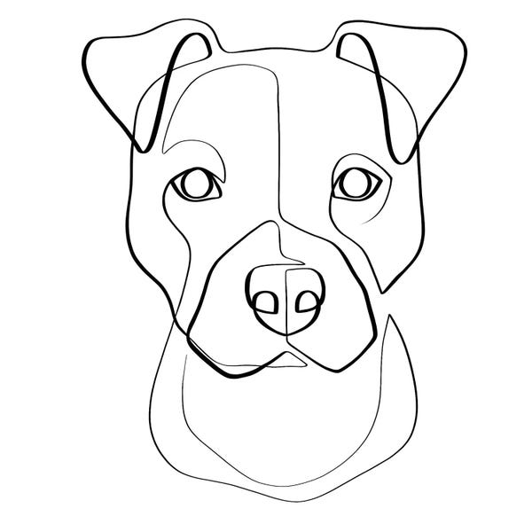 Black & White Minimalist Décor: Pittie Pup by Dane Khy