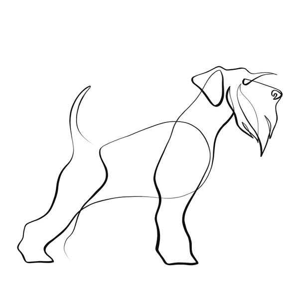 Black & White Minimalist Décor: Schnauzer by Dane Khy