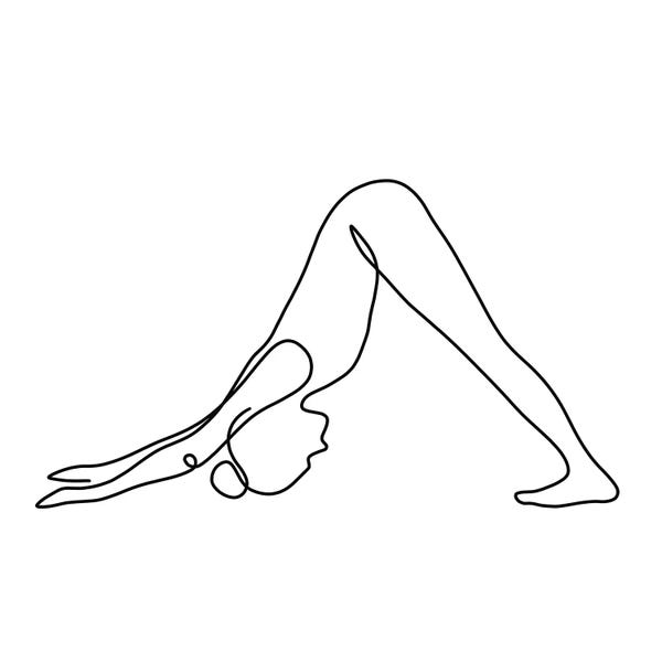 Black & White Drawings & Illustrations: Yoga Downward Dog Square by Dane Khy