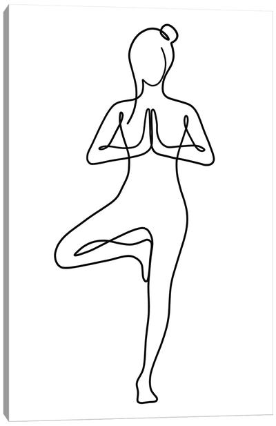 Yoga Tree Pose Canvas Art Print - Fitness