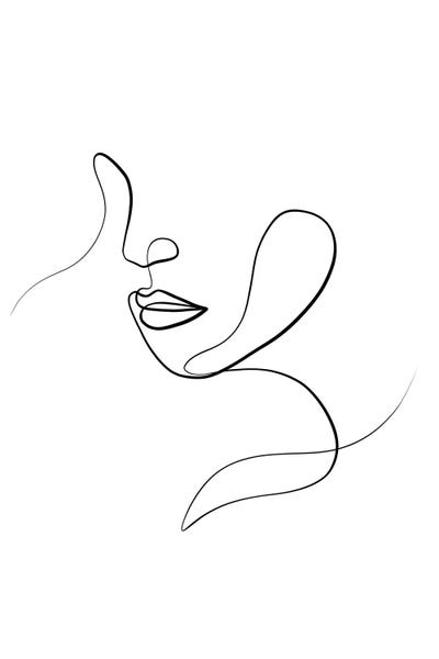 Black & White Minimalist Décor: Femme Face III by Dane Khy