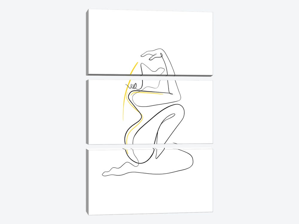 Woman Nude II by Dane Khy 3-piece Canvas Artwork