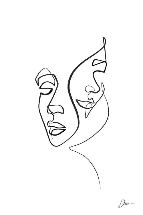 Abstract One Line Faces