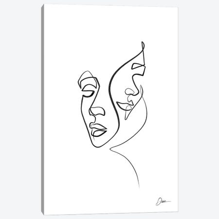 Abstract One Line Faces Canvas Print #KHY92} by Dane Khy Canvas Art Print
