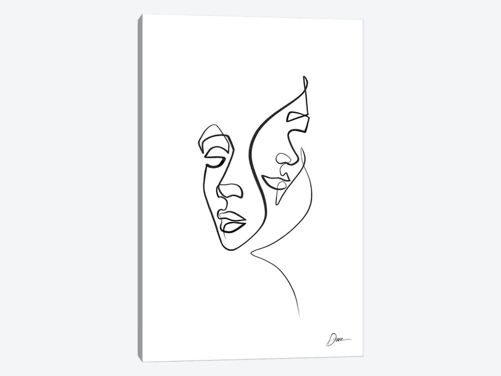 Abstract One Line Faces by Dane Khy 1-piece Art Print