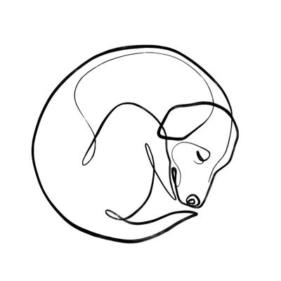 One Line Sleeping Dog by Dane Khy art print