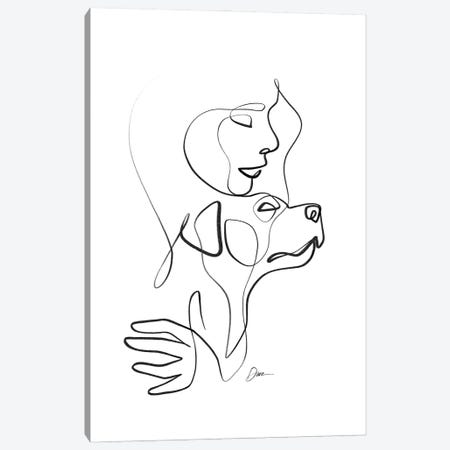 With Her Dog II Canvas Print #KHY98} by Dane Khy Canvas Art Print