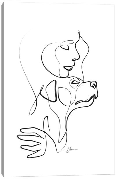 With Her Dog II Canvas Art Print - Dane Khy