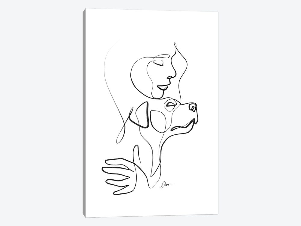 With Her Dog II by Dane Khy 1-piece Art Print
