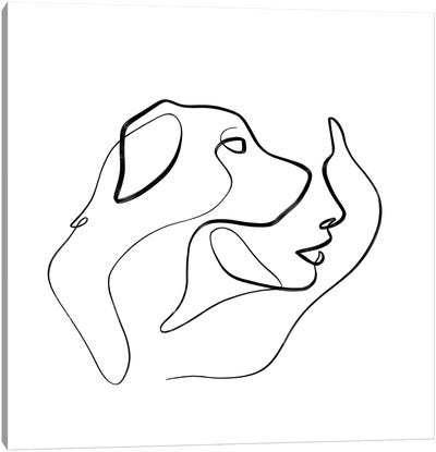 With Her Dog I Canvas Art Print - Dane Khy