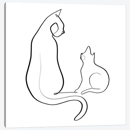 Cat and Kitten Canvas Print #KHY9} by Dane Khy Canvas Art