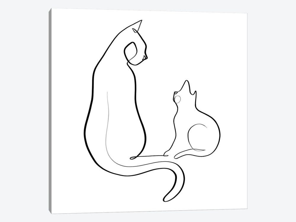 Cat and Kitten by Dane Khy 1-piece Canvas Print