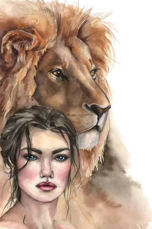 Lion And A Girl by Kira Balan wall art