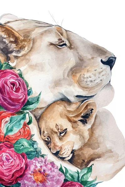 Kids Inspirational Art: Lion's Family by Kira Balan