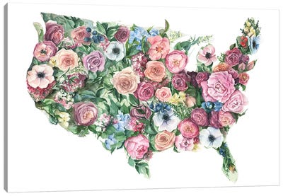 Map Canvas Art Print - USA Maps