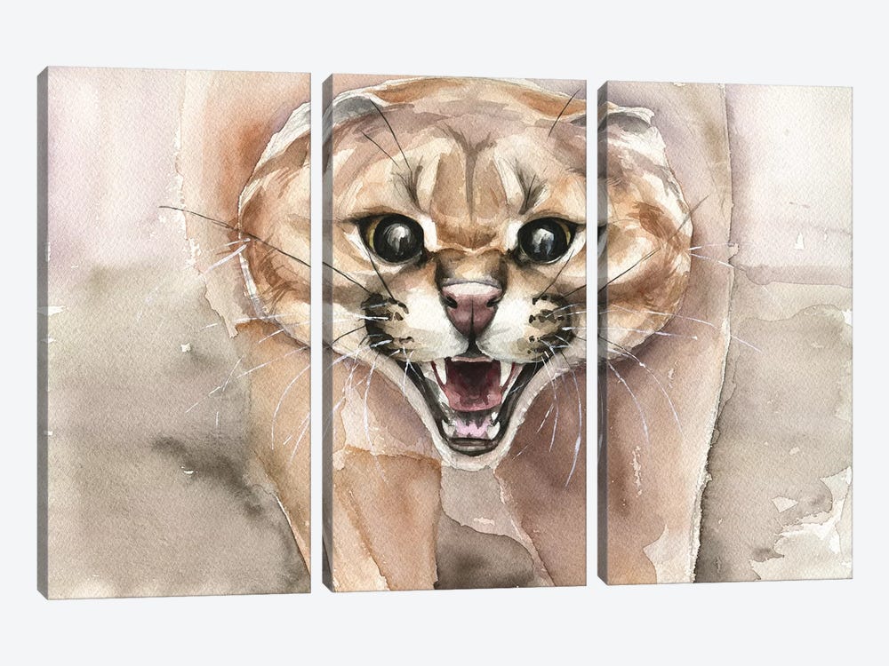 Angry Cat by Kira Balan 3-piece Art Print