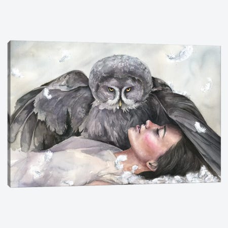 Owl Girl Canvas Print #KIB20} by Kira Balan Canvas Art