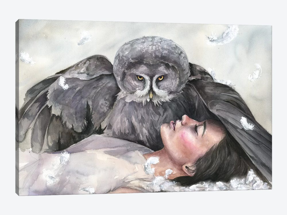 Owl Girl by Kira Balan 1-piece Canvas Artwork