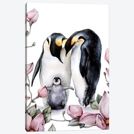 Penguins Canvas Print #KIB23} by Kira Balan Canvas Art