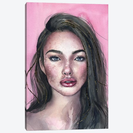 Pink Portrait Canvas Print #KIB25} by Kira Balan Art Print