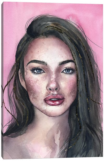 Pink Portrait Canvas Art Print - Kira Balan