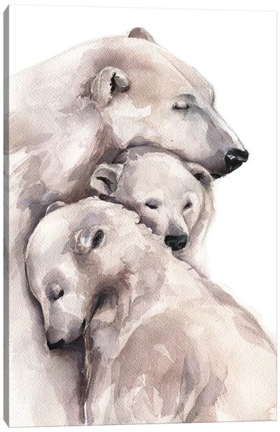 Polar Bear Canvas Art Print - Kids Animal Art