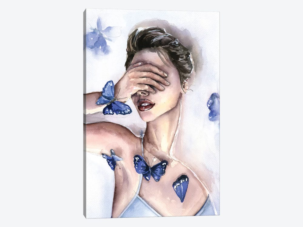 Blue Butterfly by Kira Balan 1-piece Canvas Artwork