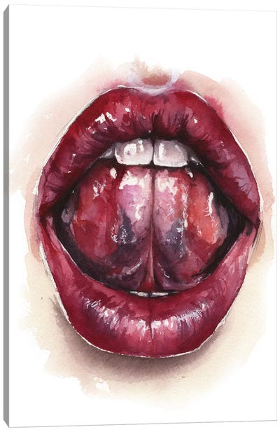 Tongue Canvas Art Print - Lips Art