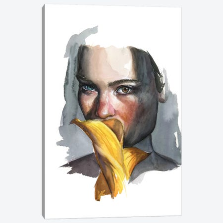 Yellow Lilly Canvas Print #KIB37} by Kira Balan Canvas Artwork
