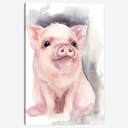Piggy Canvas Print #KIB41} by Kira Balan Canvas Artwork