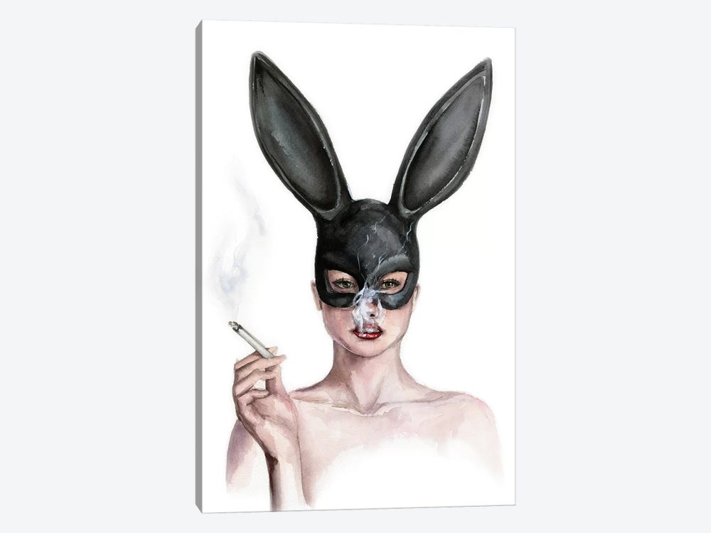 Bunny Mask by Kira Balan 1-piece Canvas Artwork