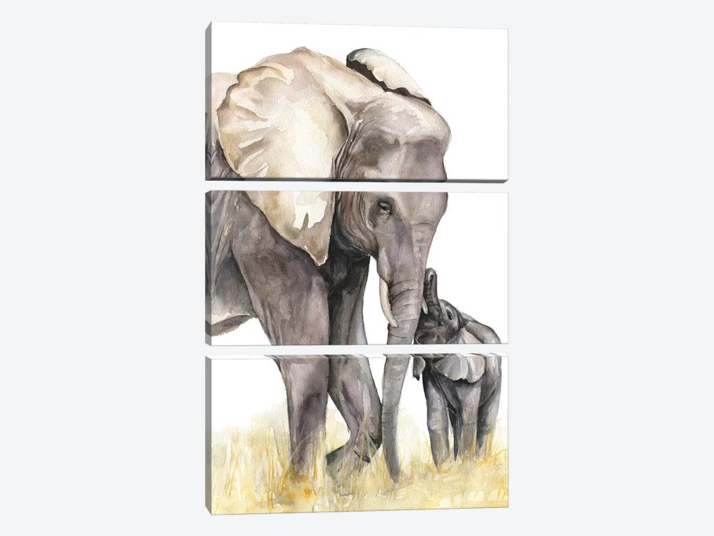 Elephants by Kira Balan 3-piece Art Print