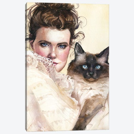 Cat Lady Canvas Print #KIB60} by Kira Balan Canvas Artwork