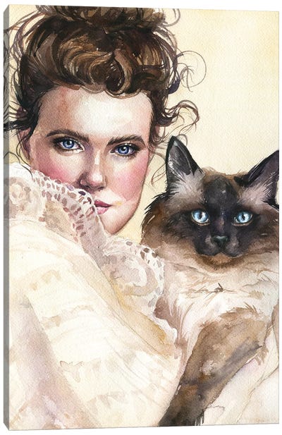 Cat Lady Canvas Art Print - Kira Balan